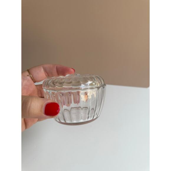 Vintage Luigi Bormioli Rose Glass Trinket Box | Powder Jar Made in Italy Vanity - Picture 6 of 7
